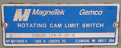 Gemco 1980R-104-R-SP-X Magnetek Rotating Cam Limit Switch