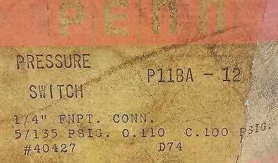 Penn Controls P11BA-12 Heavy Duty Pressure Switch