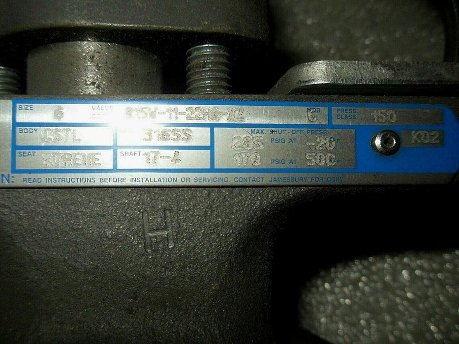 Jamesbury 815W-11-22HB-XZ Wafer-Sphere Valve