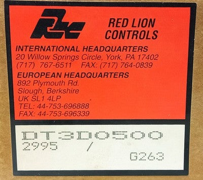 Red Lion Controls DT3D0500 115 V AC 5 Digit Tachometer