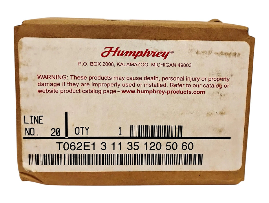 Humphrey T062E1-3-11-35 120 V AC 3-Way 2-Position 0-125 psi Solenoid Valve