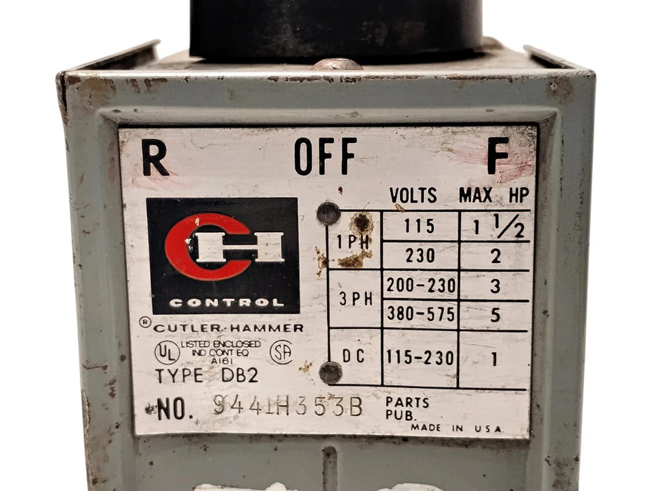 Cutler-Hammer 9441H353B Typr DB2 3-Position Drum Switch
