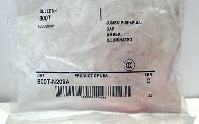 Allen-Bradley 800T-N209A Ser C Jumbo Push-Pull Amber Illuminated Mushroom Button