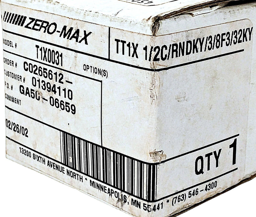 ZERO-MAX TIX0031 Torq-Tender Torque Limiter 1/2" Bore 3/8" F 3/32" Keyway