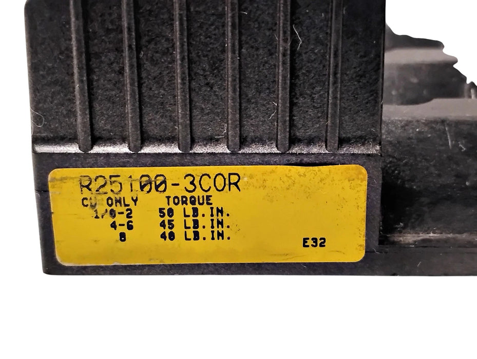 Bussmann R25100-3COR 250 V 100 A 3-Pole Panel Mount Fuse Block