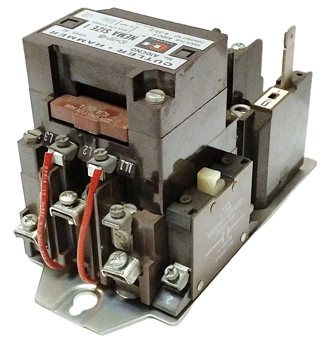 Cutler-Hammer A10CN0 600 V 27 A 3-Pole NEMA Size 1 Starter w/ 110/120 V Coil