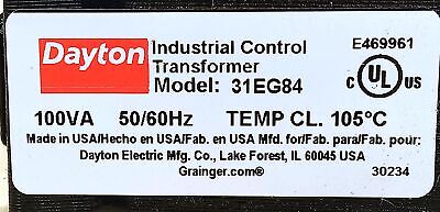 Dayton 31EG84 Industrial Control Transformer