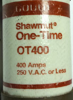 Gould Shawmut OT400 250 V AC 400 A Class K5 One-Time Only Fuse