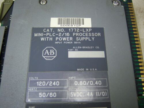 Allen-Bradley Processor CPU 1772-LXP MINI PLC 2/16 Out: 5VDC 4A