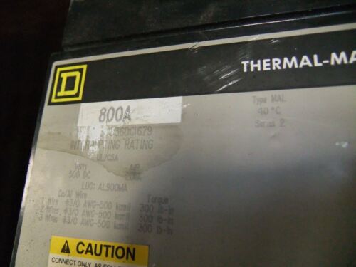 Square D Circuit Breaker 800A MHL3680036DC1679