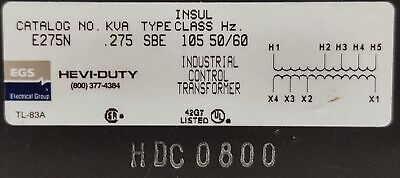 Sola/Hevi-Duty SBE-E275N E-275N E275N Industrial Control Transformer