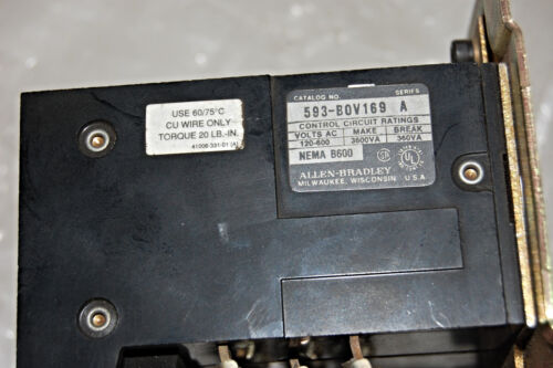 Allen-Bradley 593-B0V169 OVERLOAD RELAY