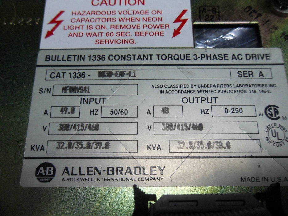 Allen-Bradley 1336-B030-EAFL1 AC Drive 30 HP