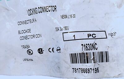 Bryant HBL2733 71630NC 480 V AC 30 A 3 Pole 4 Wire NEMA L16-30 Locking Plug