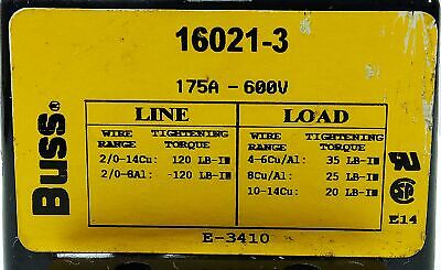 Bussmann 16021-3 600 V 175 A Power Distribution Block