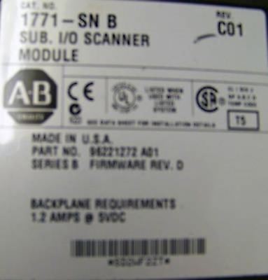 Allen-Bradley 1771-SN B SUB I/O Scanner Module