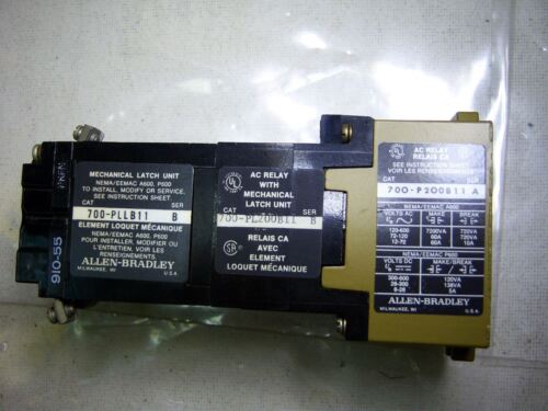 Allen-Bradley Latching Relay 700-PLB11 + 700-PL200B11 + 700-P200B11