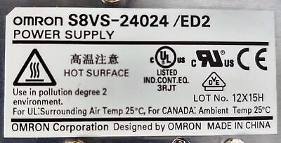 Omron S8VS-24024 /ED2 100-240VAC 3.8A Panel Mount PLC Power Supply