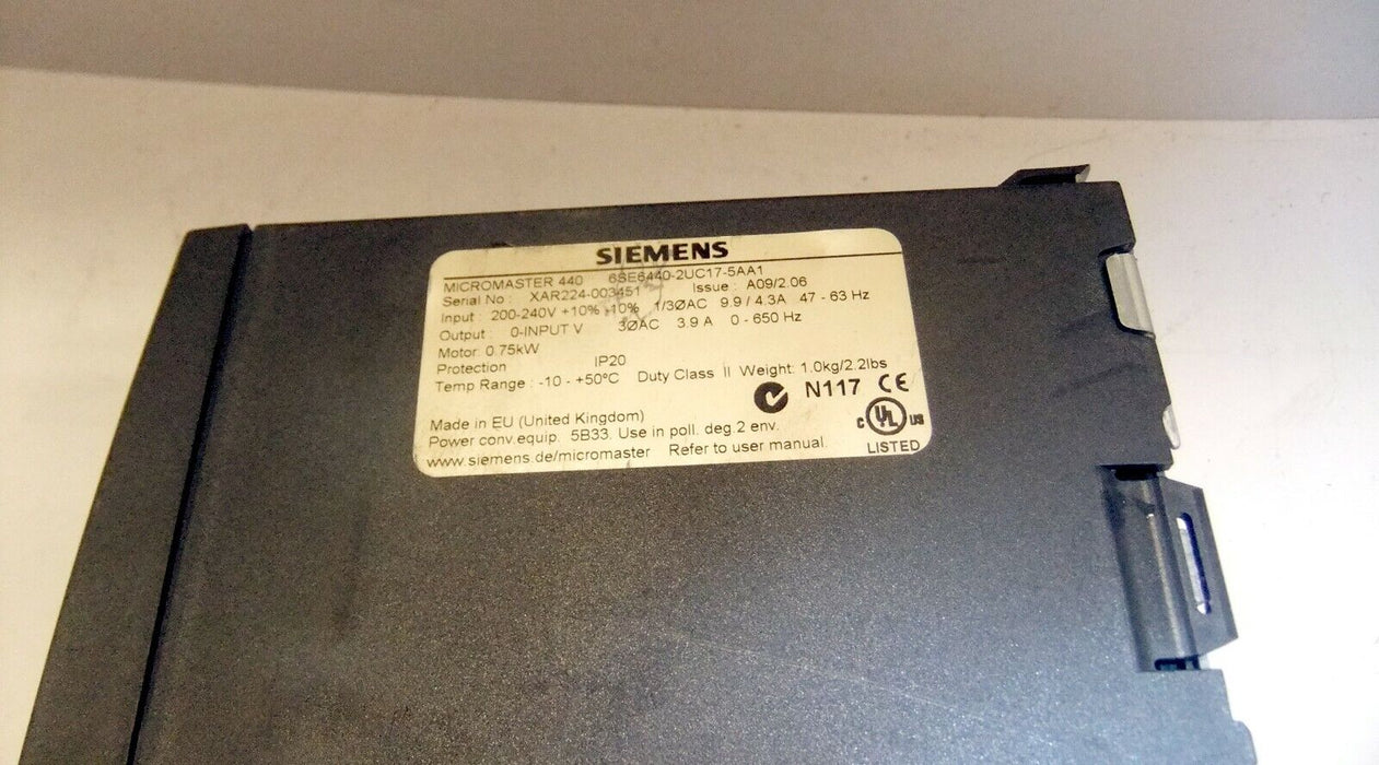 Siemens Micromaster 420 Drive 6SE6420-2UC13-7AA1