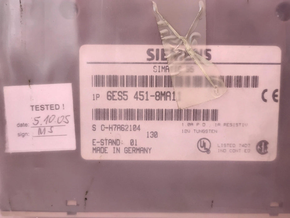 Siemens 6ES5 451-8MA11 24 V DC 1 A SIMATIC S5 Digital Output Module