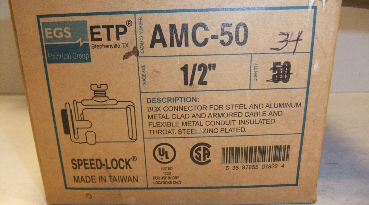 34 EGS AMC-50 1/2IN Steel Box Connector