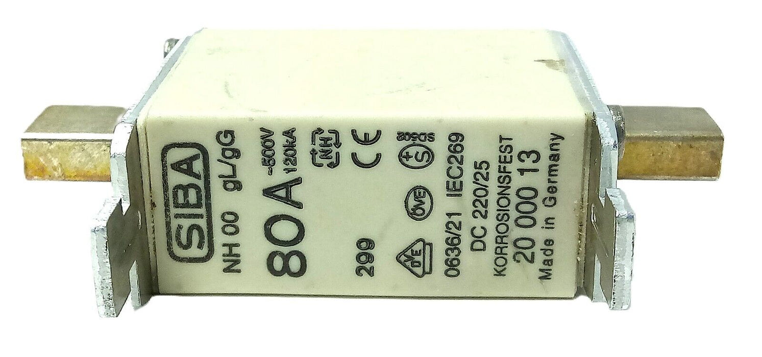 SIBA NH00 GL/GG 500 V 80 A Fuse