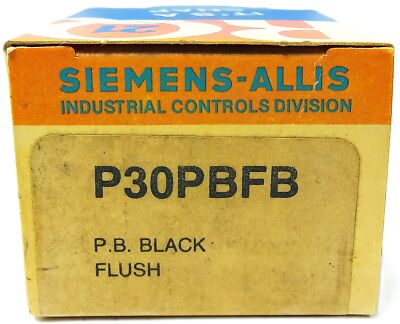 Siemens-Allis P30PBFB Black Flush Operator for 40 mm Pushbutton Switch