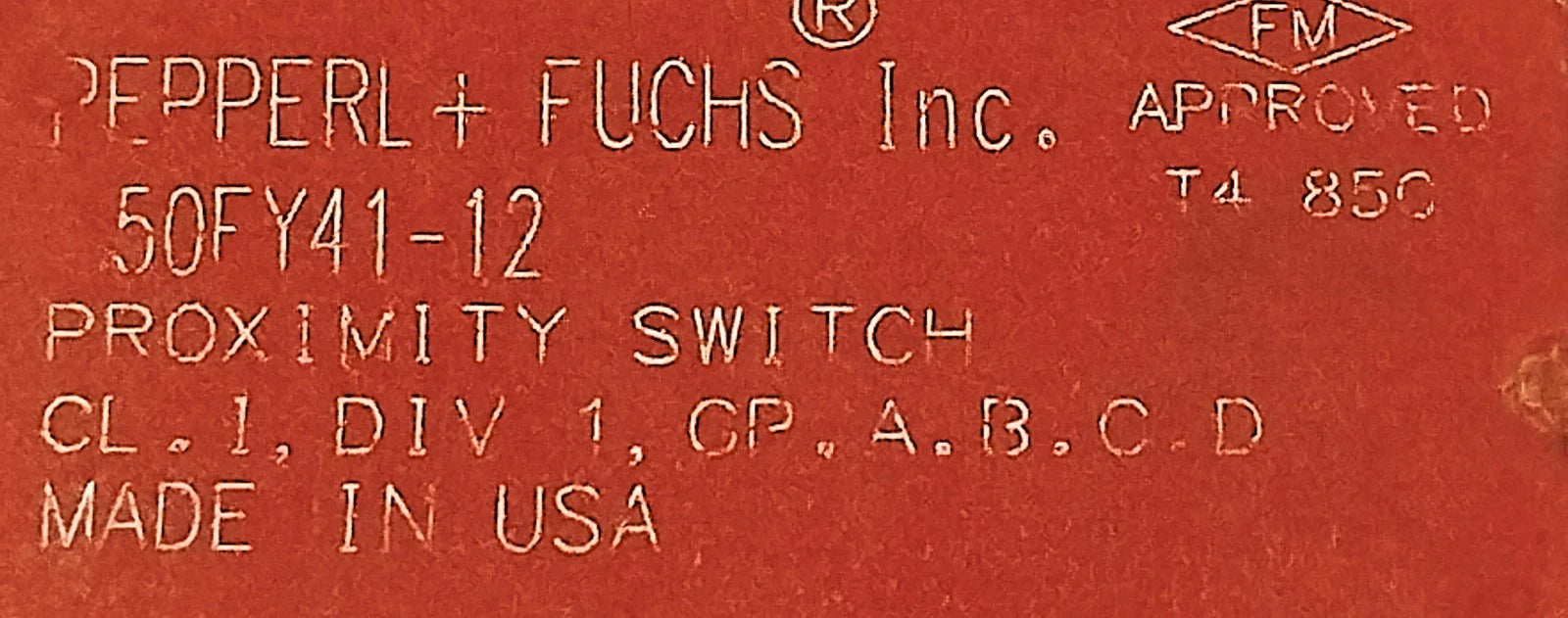 Pepperl Fuchs 50FY41-12 10-12 V DC Magnetic Proximity Sensor