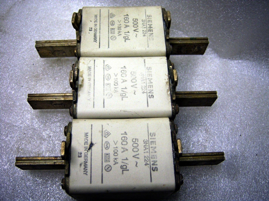 3 Siemens 3Na1-224 500V 160A Fuse