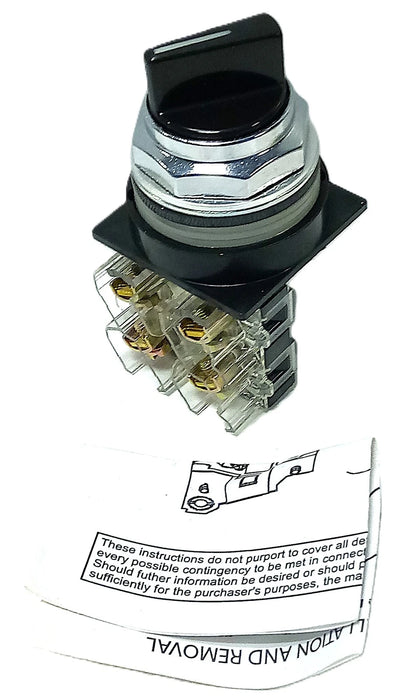 GE CR104PSG21B91 Black Maintained 2 Position Selector Switch w/ 1 NO and 1 NC