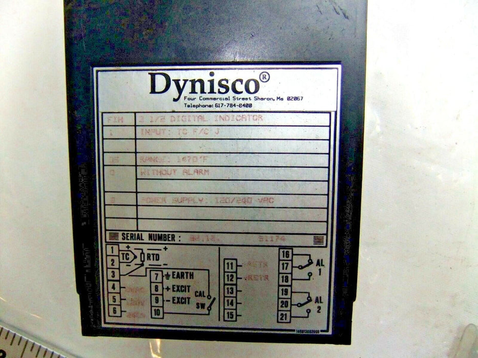 Dynisco Digital Indicator F1H 3 1/2