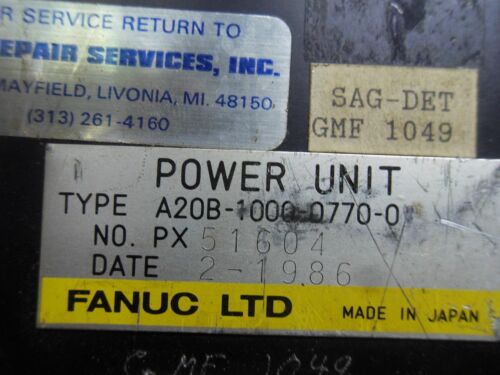 1 FANUC A20B-1000-0770 POWER UNIT