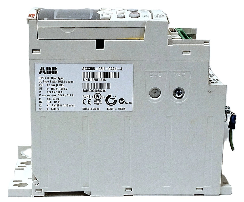ABB ACS355-03U-04A1-4 380-480 V AC 4.1 A AC Drive w/ AC3-CP-A Controller