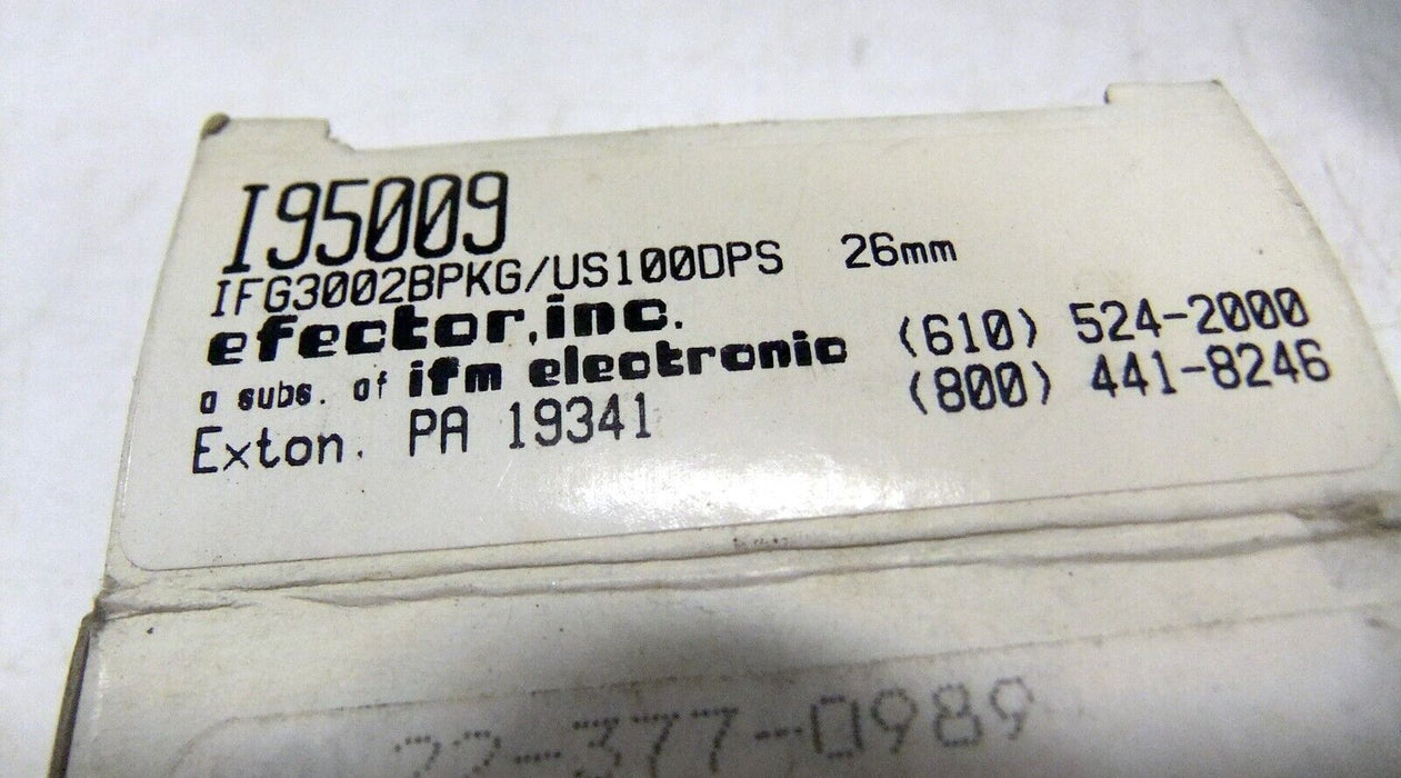 IFM Efector I95009 IFG3002-BPKG/US-100-DPS Cylinder Position Sensor
