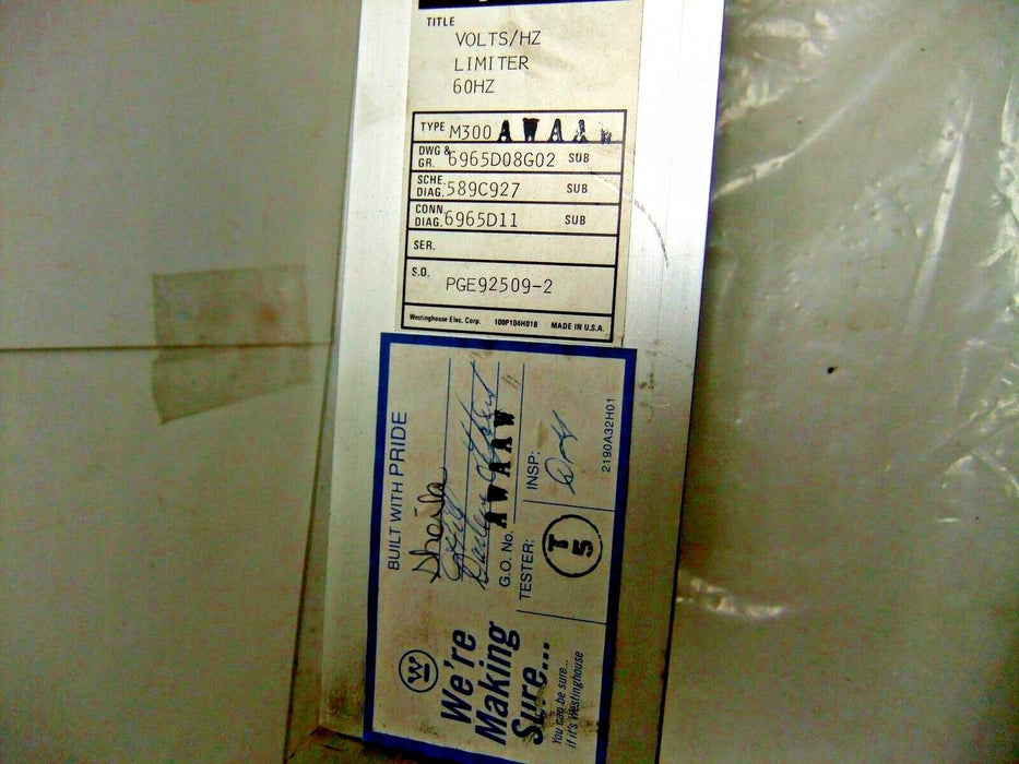 Westinghouse 6965D08G02 Volts / Hertz Limiter