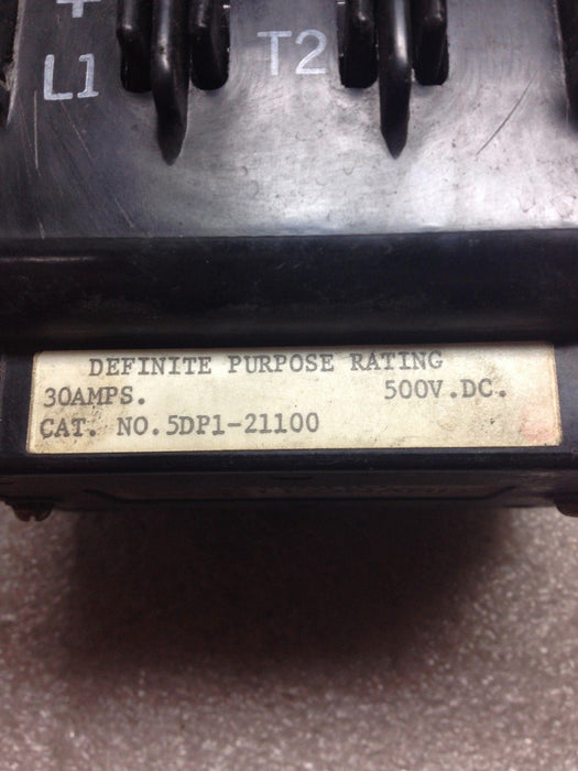 Ward Leonard 5DP1-21100 120VAC/500VDC 30 A 3 Pole Contactor