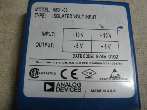 ANALOG DEVICES 5B31-03 ISOLATED V INPUT
