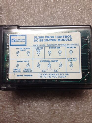 ELECTRO CORP PL360 PROX CONTROL