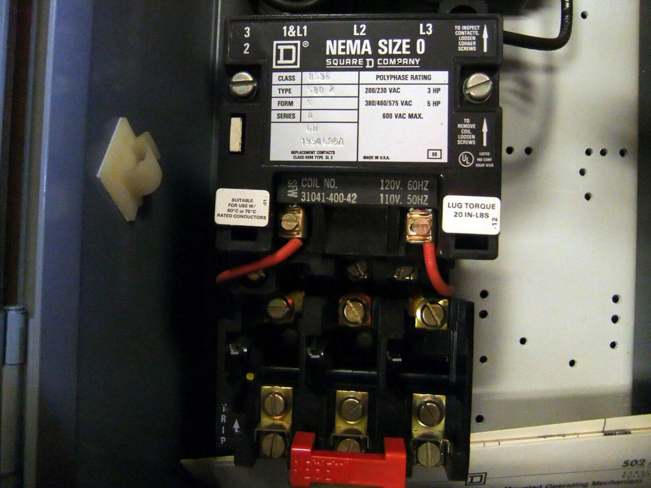 Square D 8538-Sbg-13 AC Combination Starter