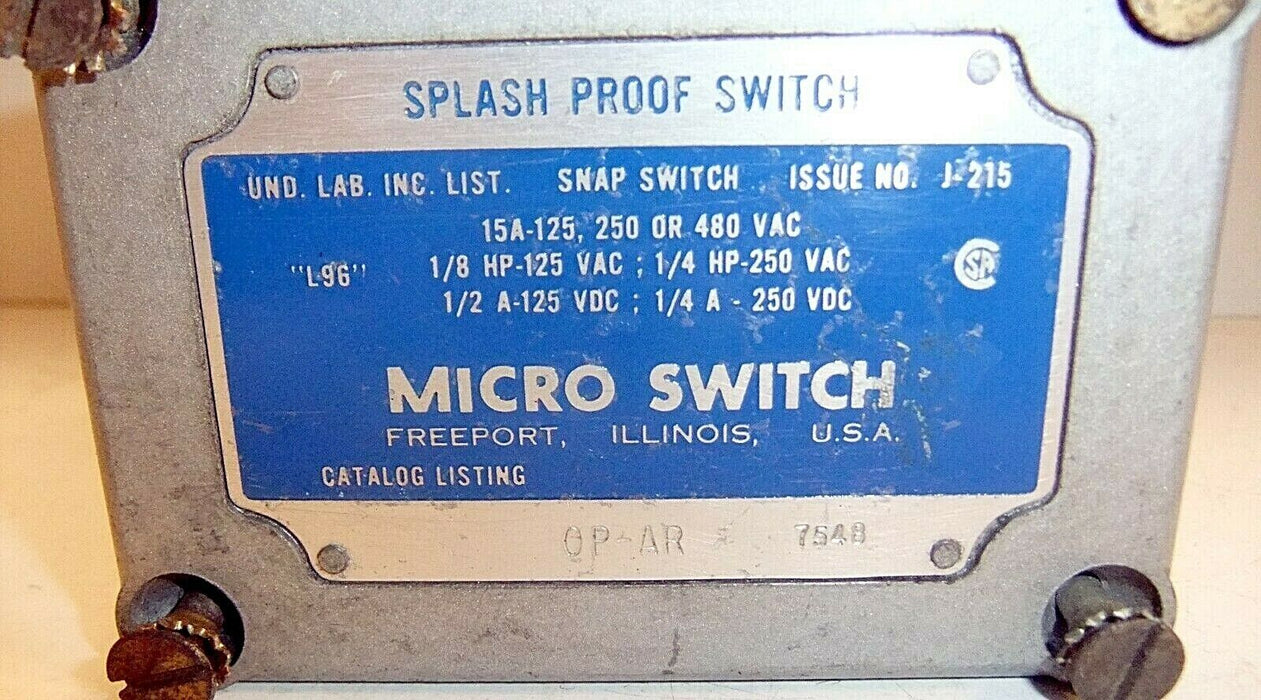 Microswitch OP-AR Limit Switch