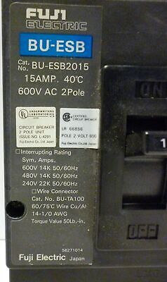 Fuji BU-ESB2015L Circuit Breaker with Lugs