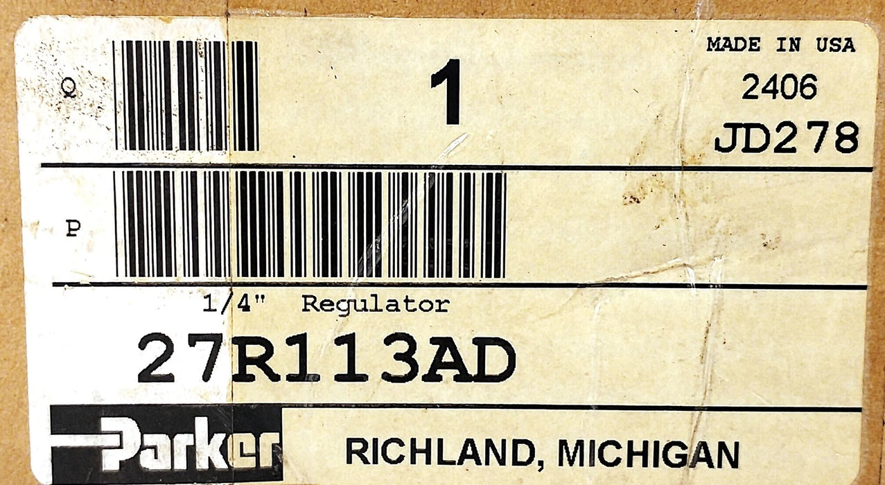 Parker 27R113AD 250 psi Air Pressure Regulator w/ 1/4 in NPT Ports