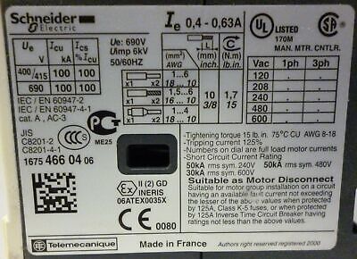 Schneider Electric GV2ME04 Motor Circuit Breaker