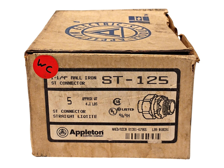 Appleton ST-125 1-1/4 in Liquidtight Flexible Metal Straight Conduit Fitting