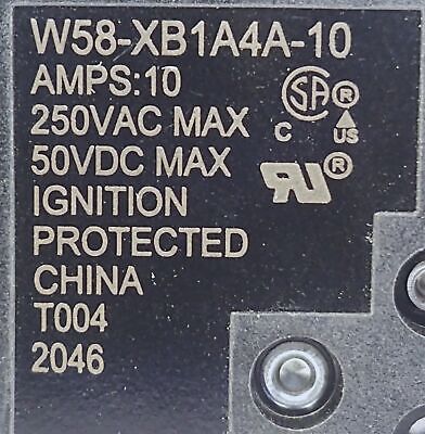 TE Connectivity W58-XB1A4A-10 250VAC/50VDC 10A 1-Pole Thermal Circuit Breaker