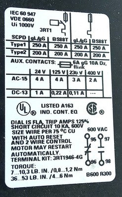 Siemens 3RB1046-1EB0 25-100 A Adjustable Overload Protection Relay