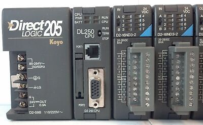 AutomationDirect D2-09B IO Base & D2-250 D2-16ND3-2 F2-04AD-2 D2-16TD2-2 D2-12TR