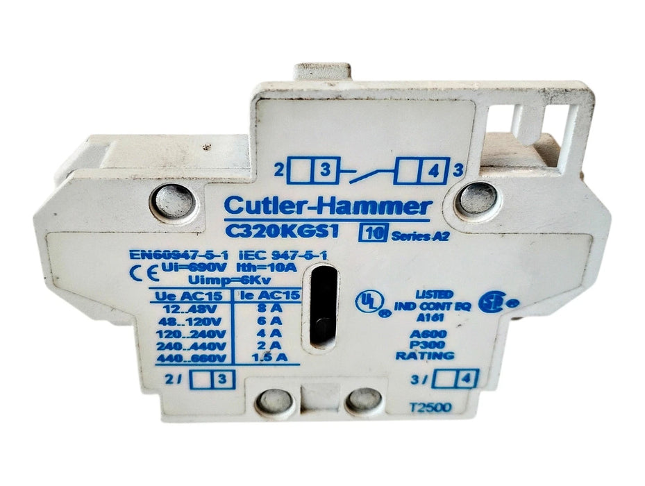 Cutler-Hammer C320KGS1 Ser A2 Auxiliary Contact