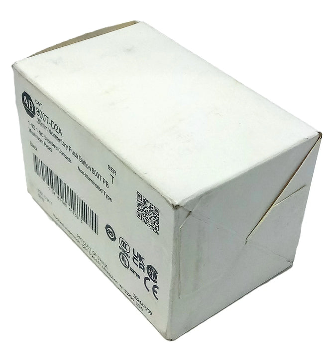 Allen-Bradley 800T-D2A 30 mm Mushroom Head Pushbutton w/ 1 NO and 1 NC Contacts