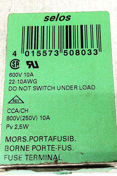 Wieland Electric 57.904.6355.0 600 V 10 A Fused Terminal Block
